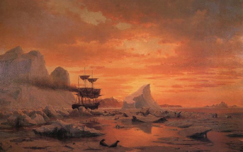 William Bradford The Ice Dwellers Watching the Invaders oil painting picture